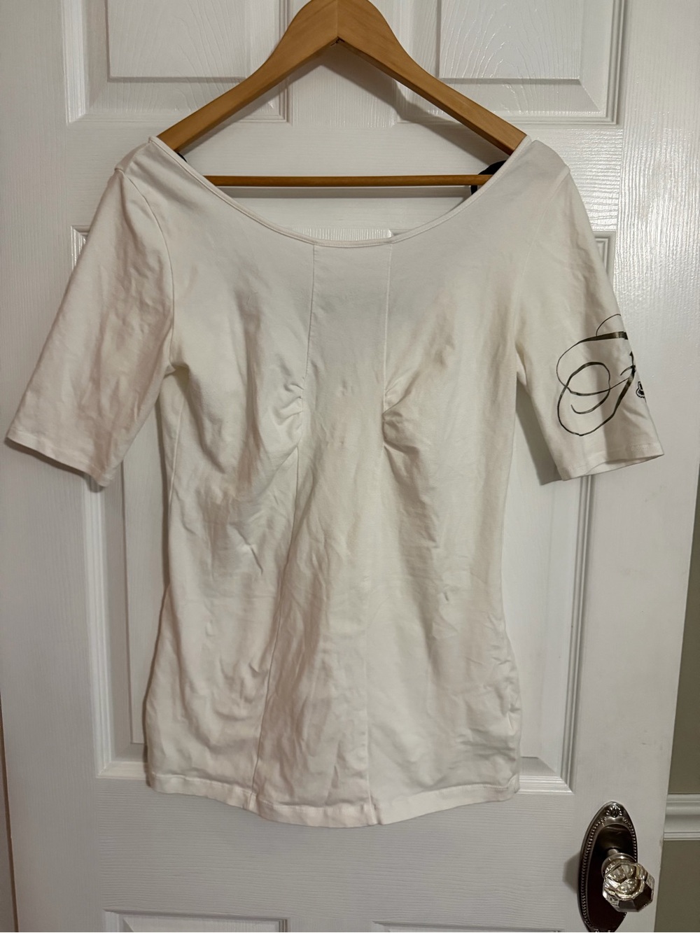 FOX riders Women’s White Short Sleeve Scoop Neck Top XL